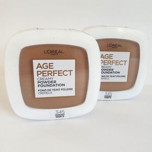 Set of 2 (two)  L'Oréal Paris #345 Hazelnut Age Perfect Creamy Powder Foundation